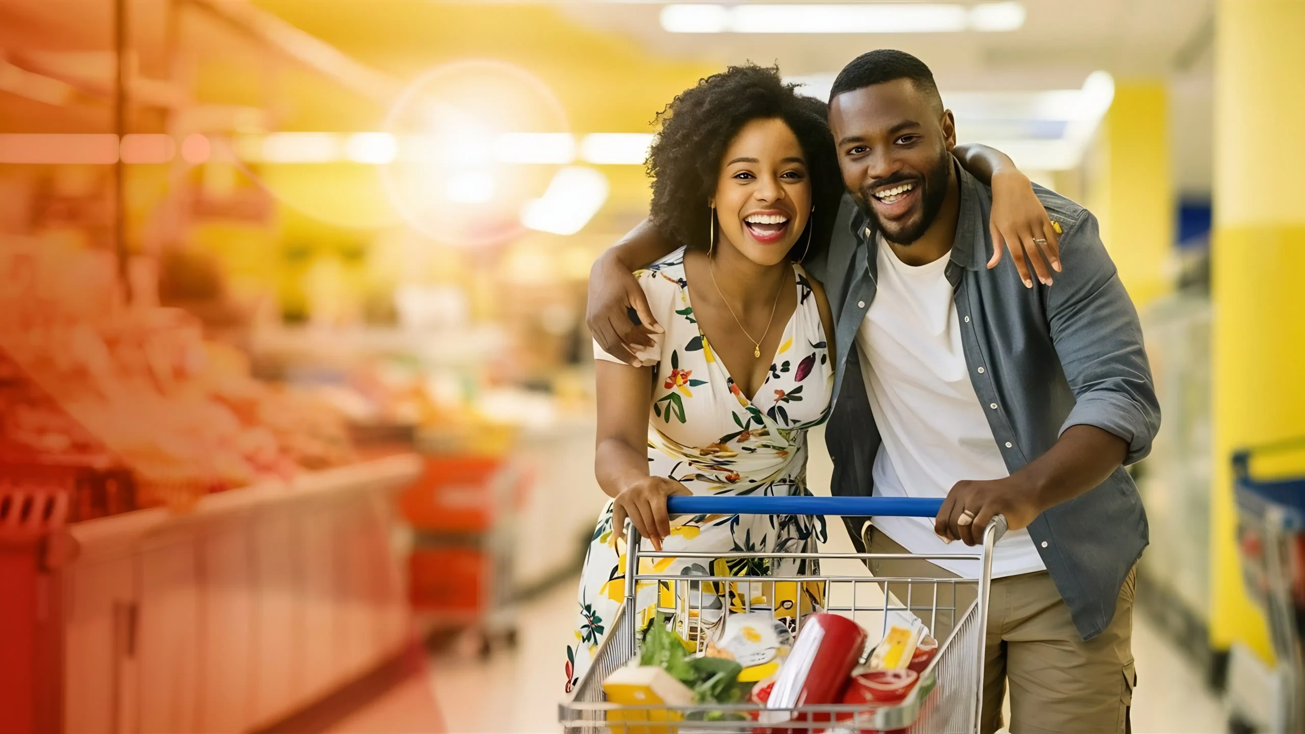 happy-smiling-couple-with-trolley-shopping